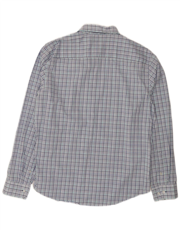 Camisa Izod para hombre talla 16 1/2 algodón a cuadros azul grande