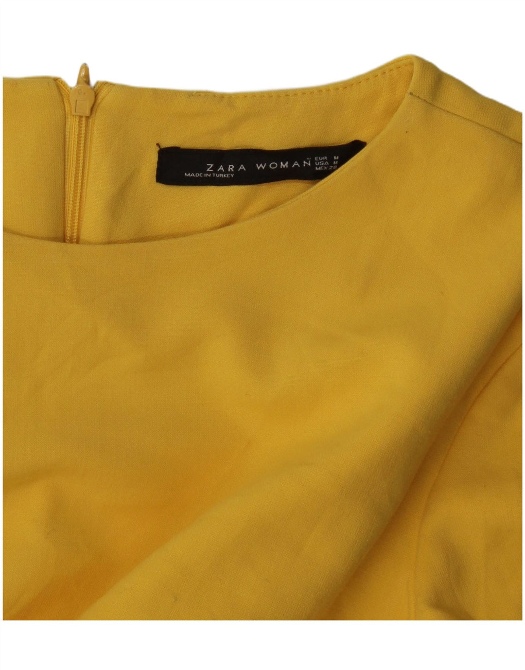 Zara Vestido recto de manga 3/4 para mujer UK 44 Amarillo mediano