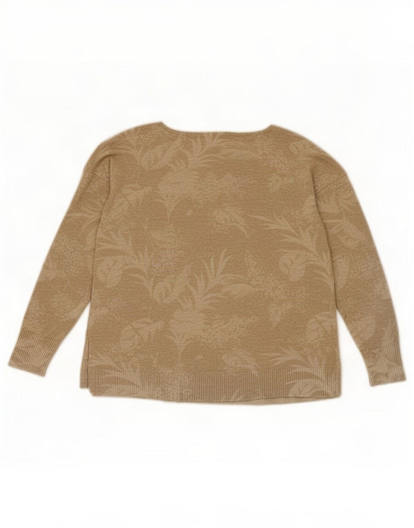 Oasis Jersey extragrande con cuello barco para mujer UK 10 Small Beige Floral