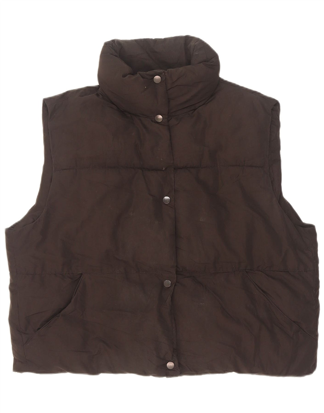 Zara Mujer Chaleco Acolchado Extragrande UK 44 Mediano Poliéster Negro