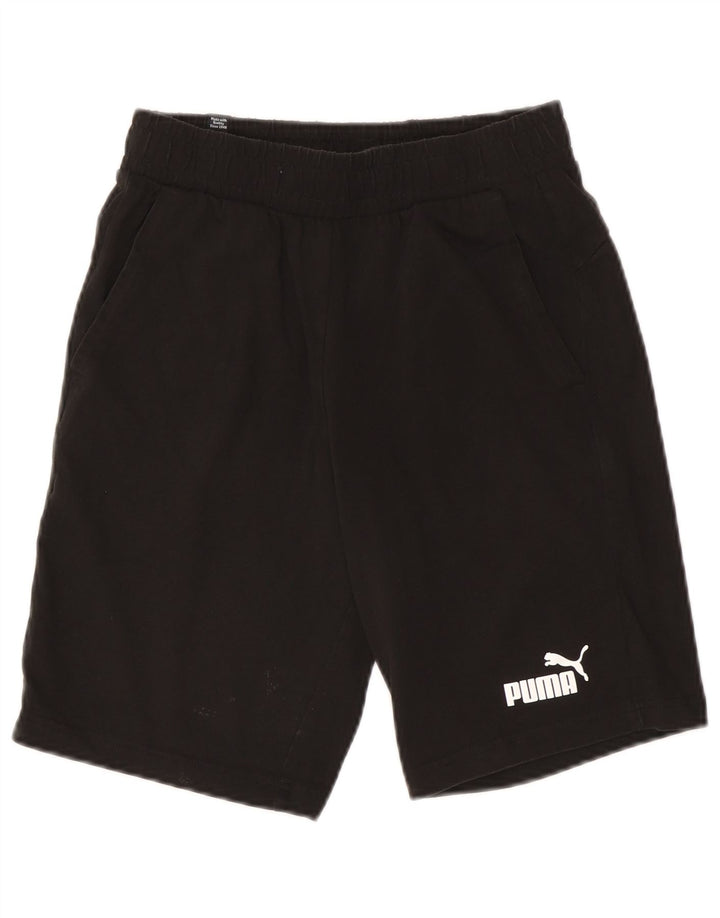 Puma Pantalones cortos deportivos para hombre pequeños de algodón negro