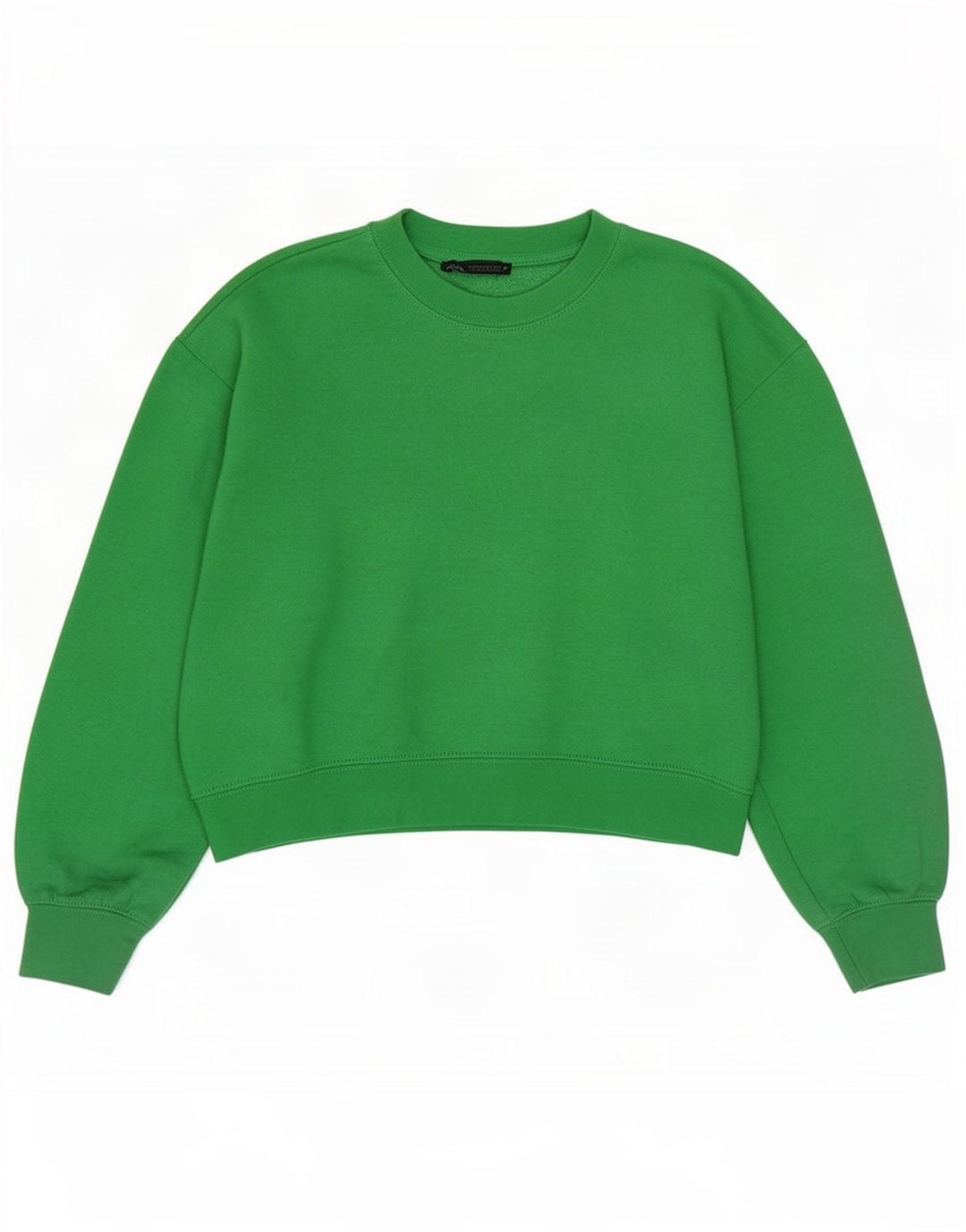 Zara Mujer Crop Oversize Sudadera Jumper UK 10 Small Verde Poliéster
