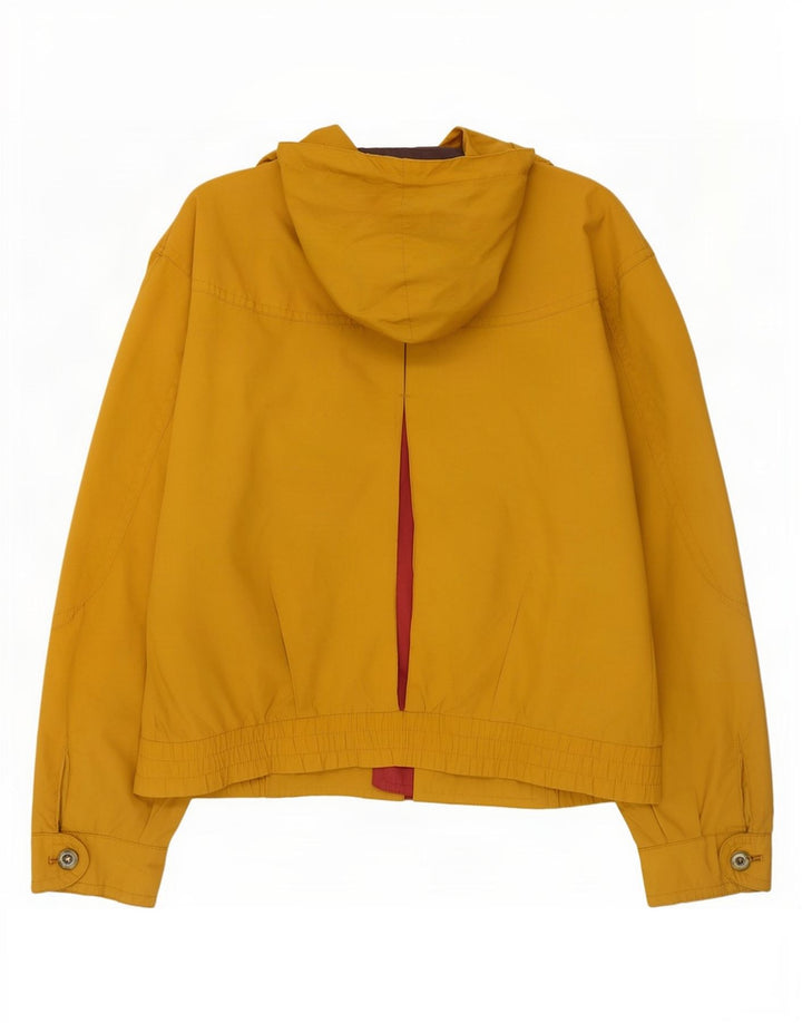 Vintage hombres con capucha chaqueta utilitaria IT 50 poliéster amarillo grande