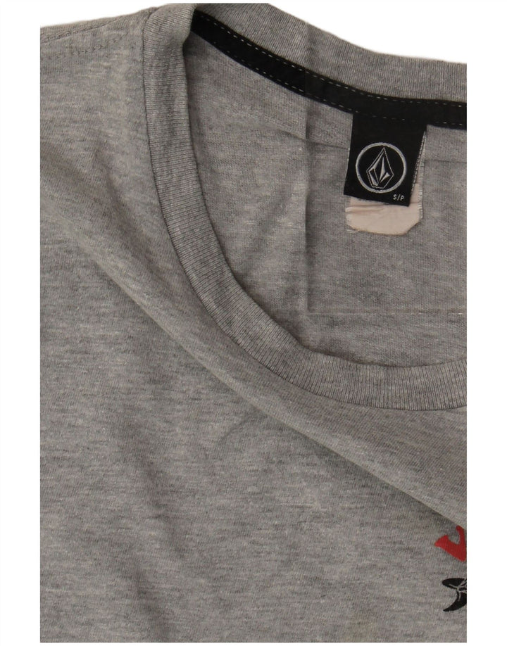 Volcom Camiseta gráfica para hombre Top Small Grey Cotton