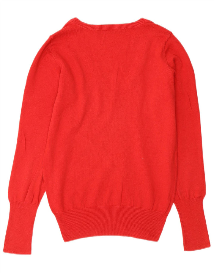 Zara - Jersey con cuello en V para mujer, talla 40, color naranja mediano
