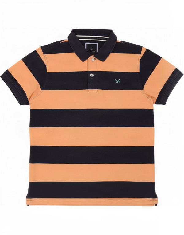 Crew Clothing Polo para hombre Algodón a rayas naranja grande