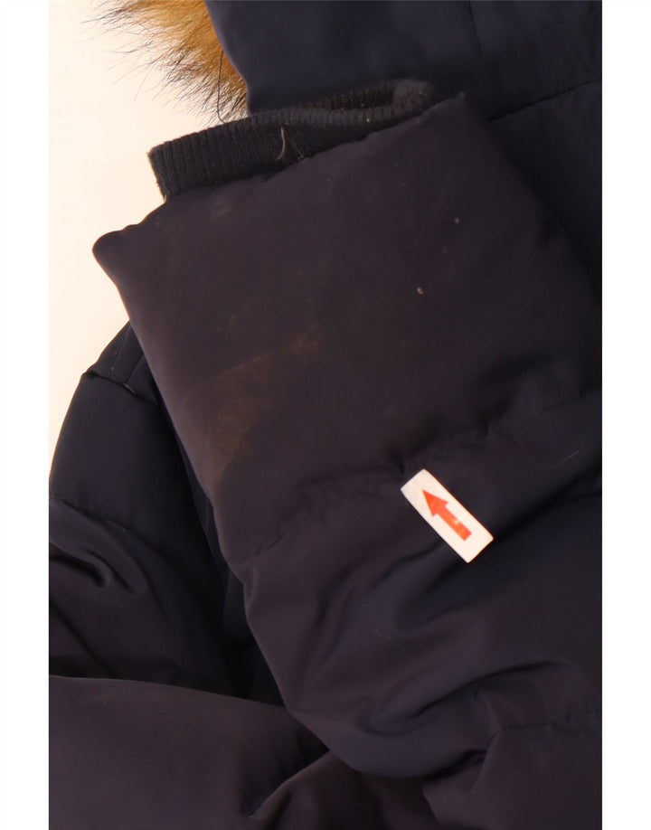 Crew Clothing Chaqueta acolchada con capucha para mujer UK 40 Grande Poliéster azul marino