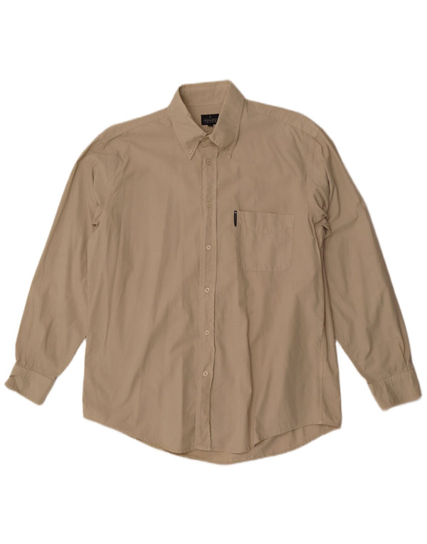 Camisa Hombre Trussardi Jeans Large Beige Algodón