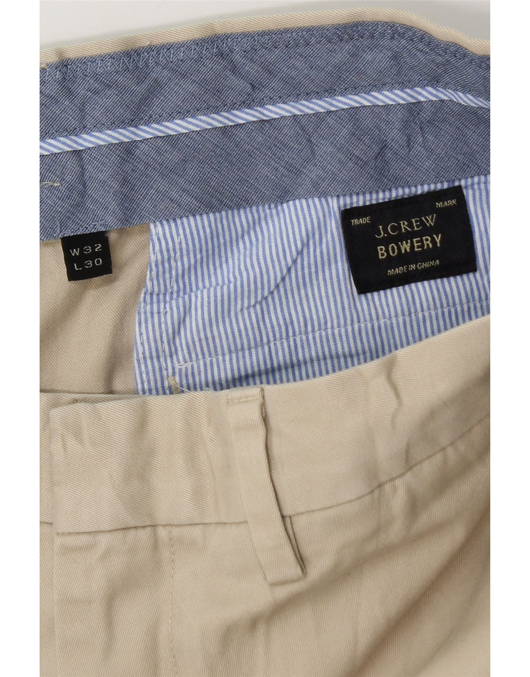 J. CREW Pantalones chinos delgados BOWERY para hombre W32 L30 Algodón beige
