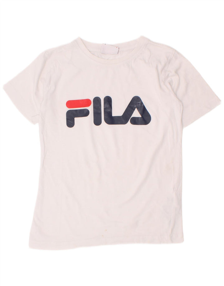 Fila Camiseta gráfica para niño Top 7-8 años Algodón blanco