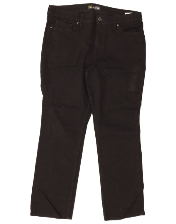 Lee Jeans rectos de talle medio para mujer, ajuste regular, US 14 XL W35 L28, color negro