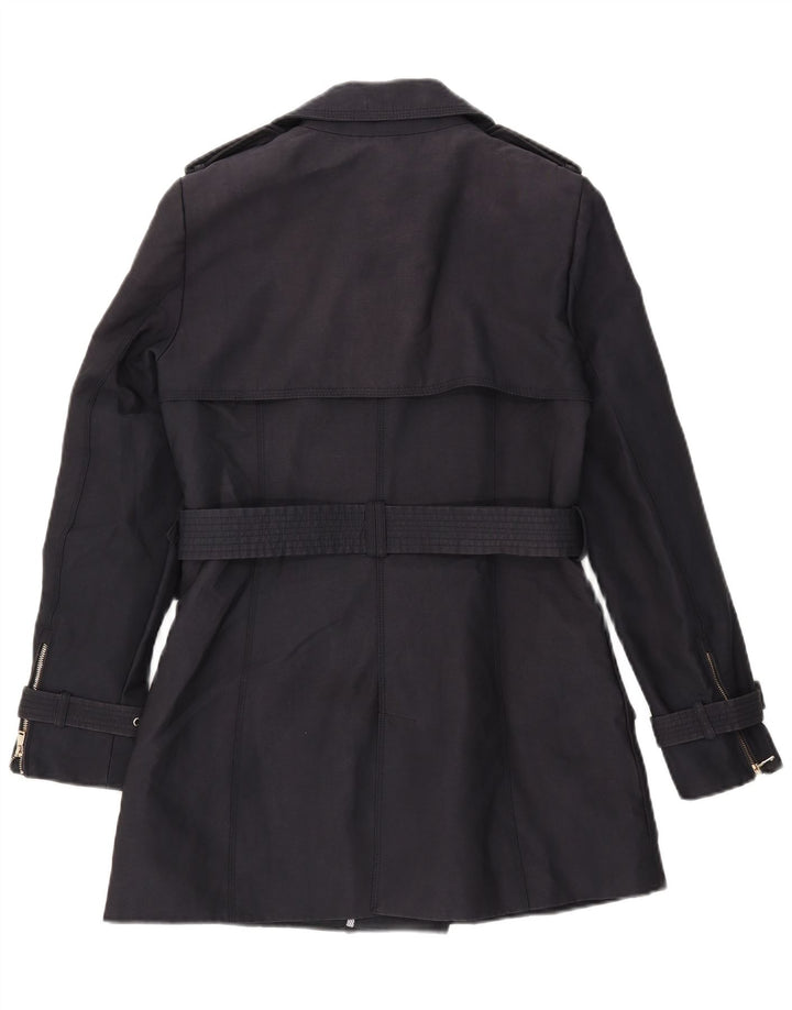 Zara Mujer Gabardina UK 40 Medio Azul Marino
