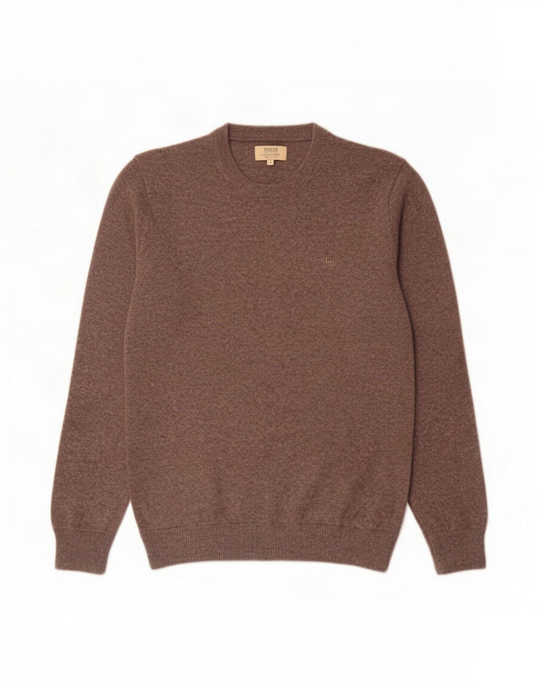 Magee Jersey De Cuello Redondo Para Hombre De Cachemira Moteada Marrón Medio