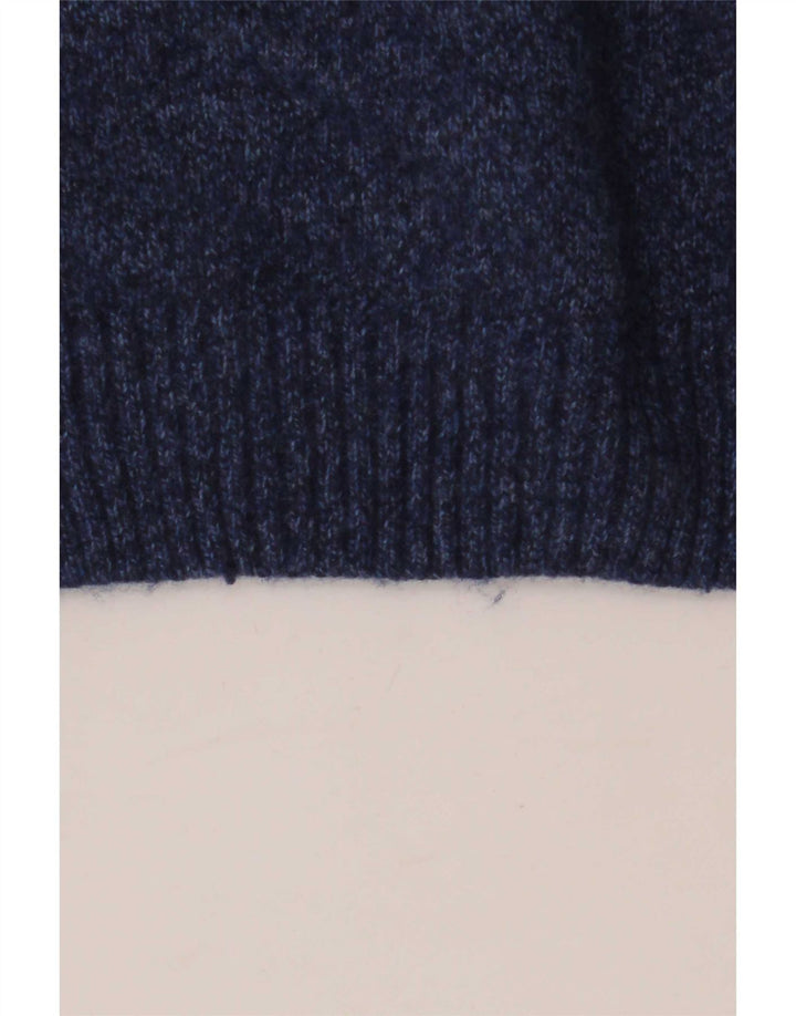 Refrigiwear Jersey de cuello redondo para hombre de lana azul marino medio