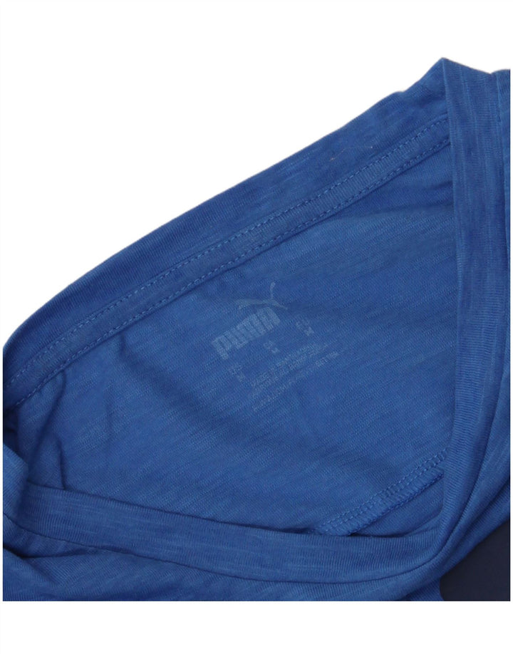 Puma Hombre Camiseta Gráfica Top Azul Medio