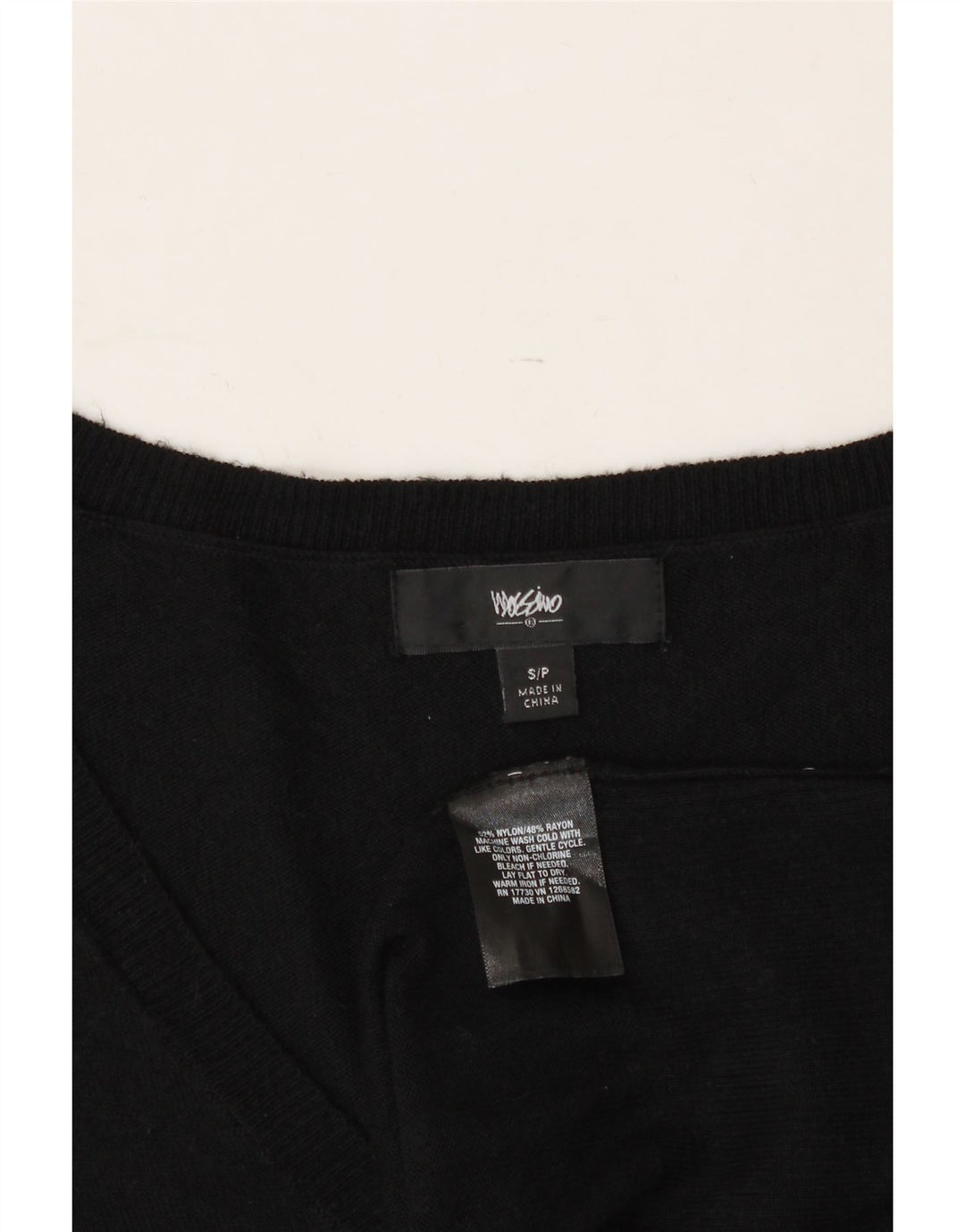 MOSSIMO Womens V-Neck Jumper Sweater UK 10 Small Black Nylon Vintage Mossimo and Second-Hand Mossimo from Messina Hembry 
