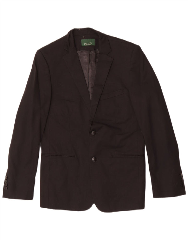 Zara Chaqueta tipo blazer de 2 botones para hombre EU 48 Mediana Algodón negro