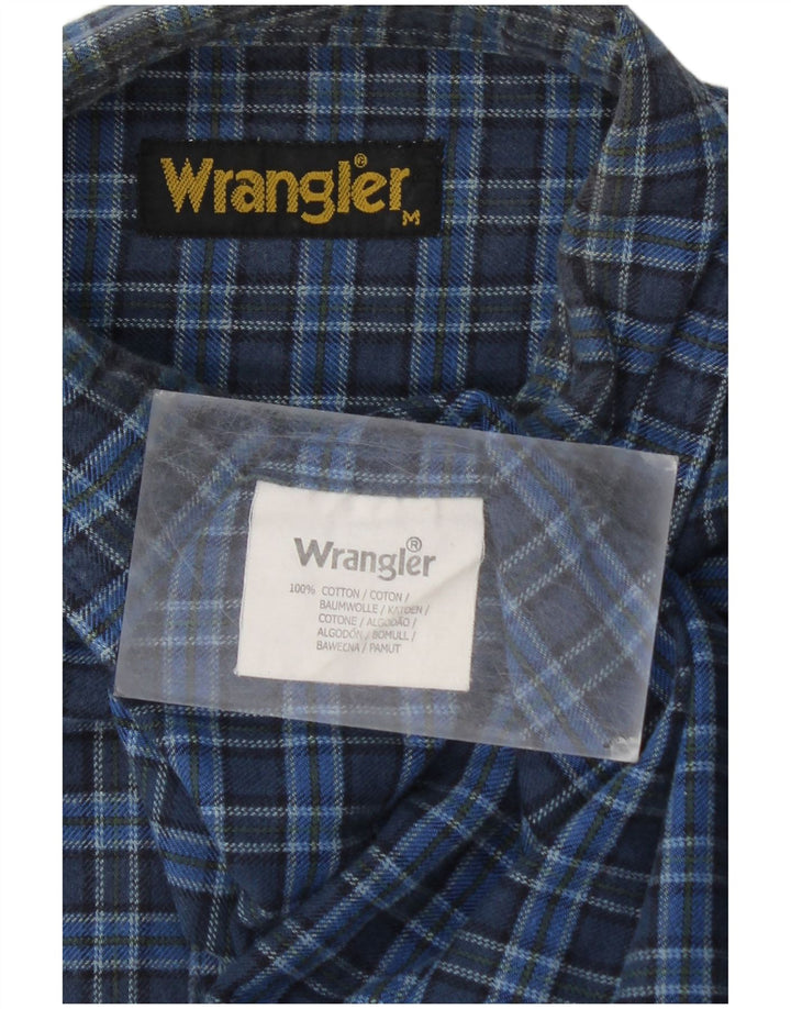 Wrangler Camisa De Franela De Algodón A Cuadros Azul Medio