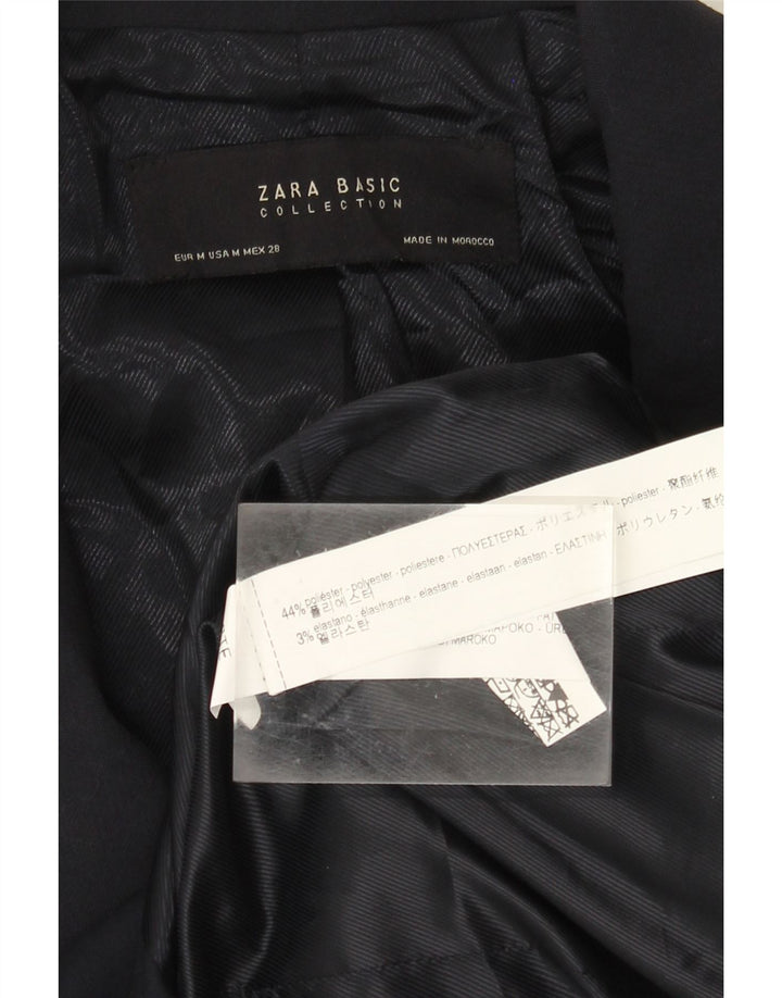 Zara Chaqueta Blazer Larga De Doble Botonadura para Mujer UK 40 Azul Marino Mediano