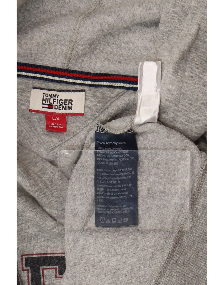 TOMMY HILFIGER Jersey con capucha gráfico extragrande para mujer Reino Unido 46 Gris grande