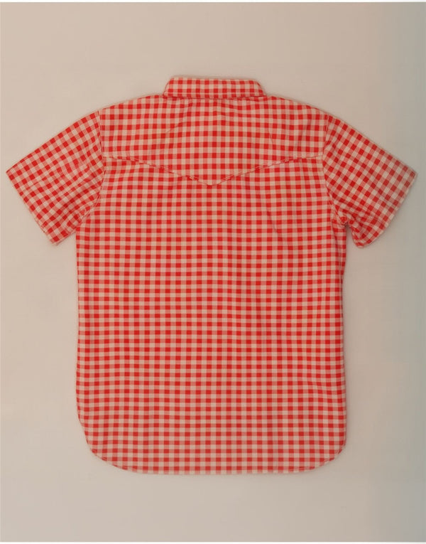 Vintage mujer camisa de manga corta Reino Unido 12 Medium Pink Gingham