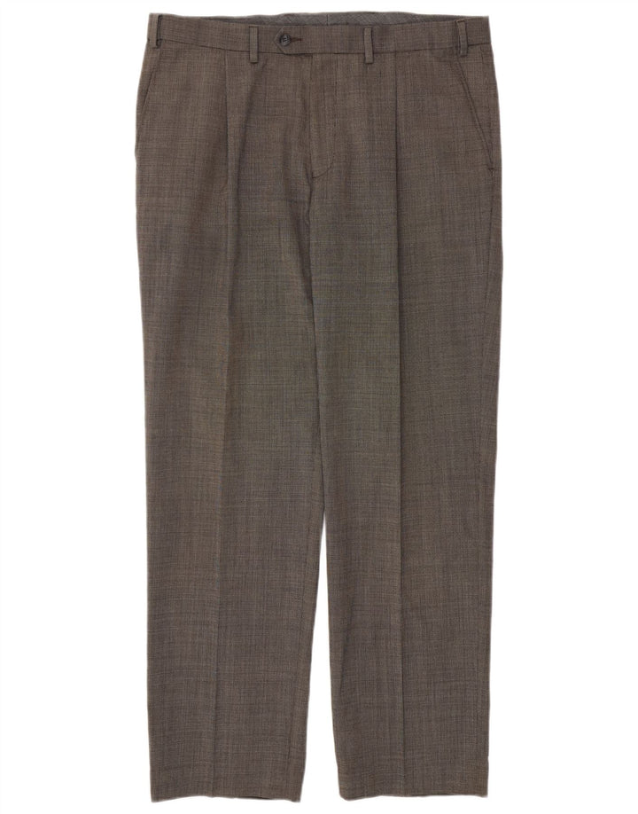 Marks & Spencer Pantalones casuales de corte regular para hombre W36 L31 Poliéster gris