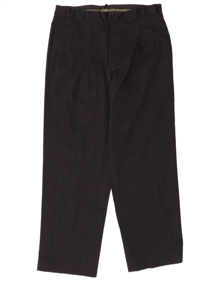 L.L.Bean Pantalones casuales con pinzas para hombre W37 L32 Algodón negro