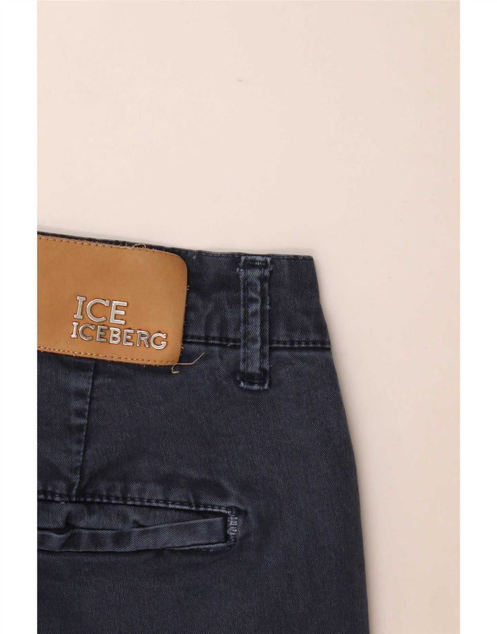 Iceberg Pantalón chino ajustado para mujer W32 L29 Azul marino