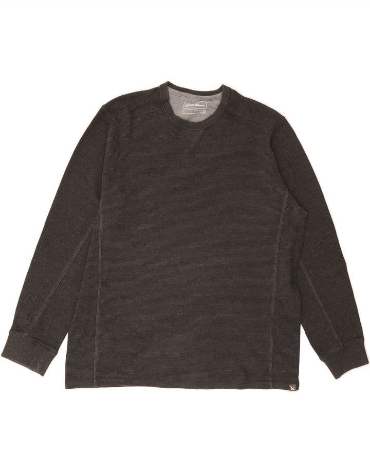 EDDIE BAUER Mens Top Long Sleeve XL Grey Cotton Vintage Eddie Bauer and Second-Hand Eddie Bauer from Messina Hembry 