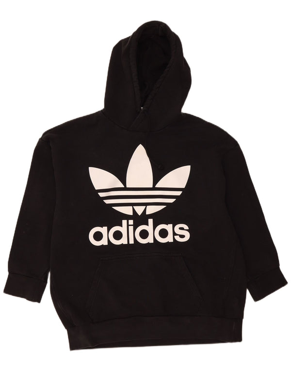 Adidas - Sudadera con capucha gráfica para hombre, talla grande, algodón negro