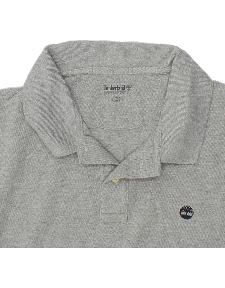 TIMBERLAND Mens Slim Fit Polo Shirt Medium Grey Cotton Vintage Timberland and Second-Hand Timberland from Messina Hembry 