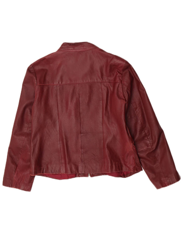 Lavorazione Artigiana Chaqueta de cuero para mujer IT 46 Large Borgoña
