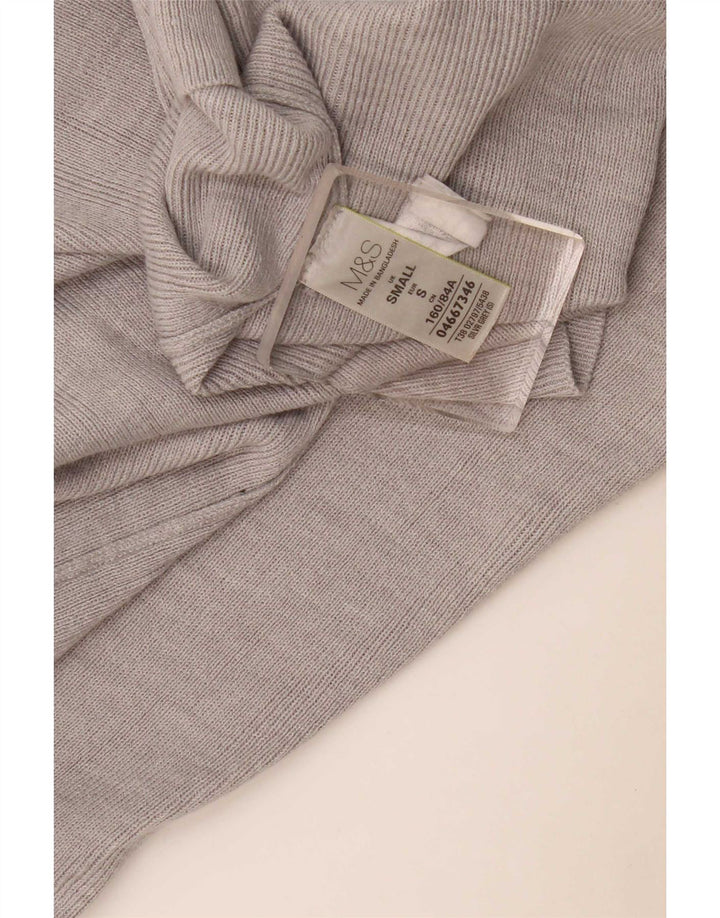 Marks & Spencer Suéter Cárdigan Abierto Largo para Mujer UK 10 Small Grey