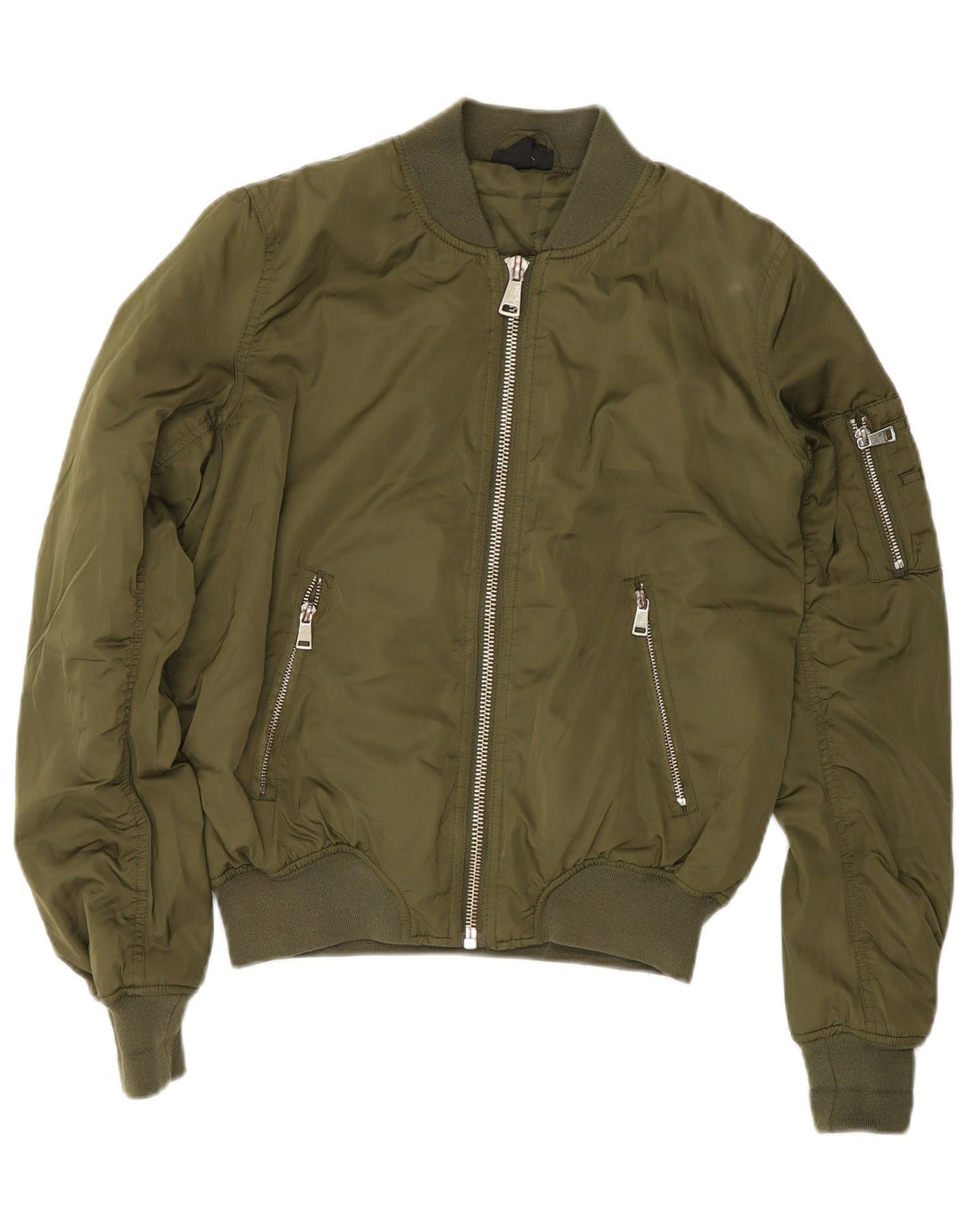 Topshop Chaqueta Bomber Acolchada para Mujer UK 8 Small Poliéster Verde