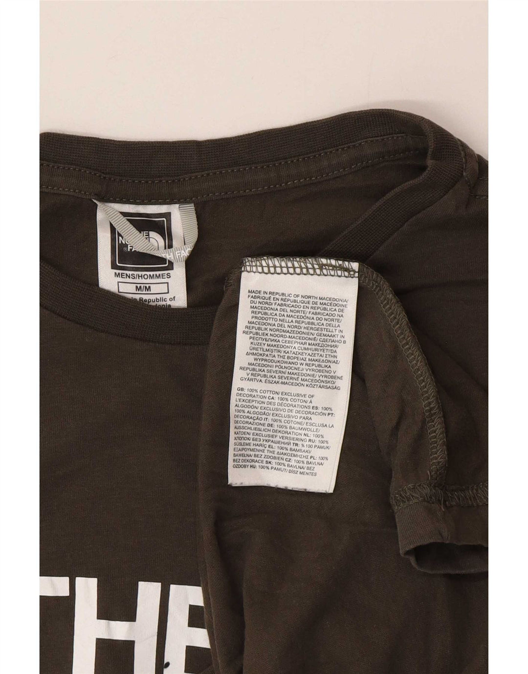 The North Face Camiseta gráfica para hombre Top Medium Khaki Cotton