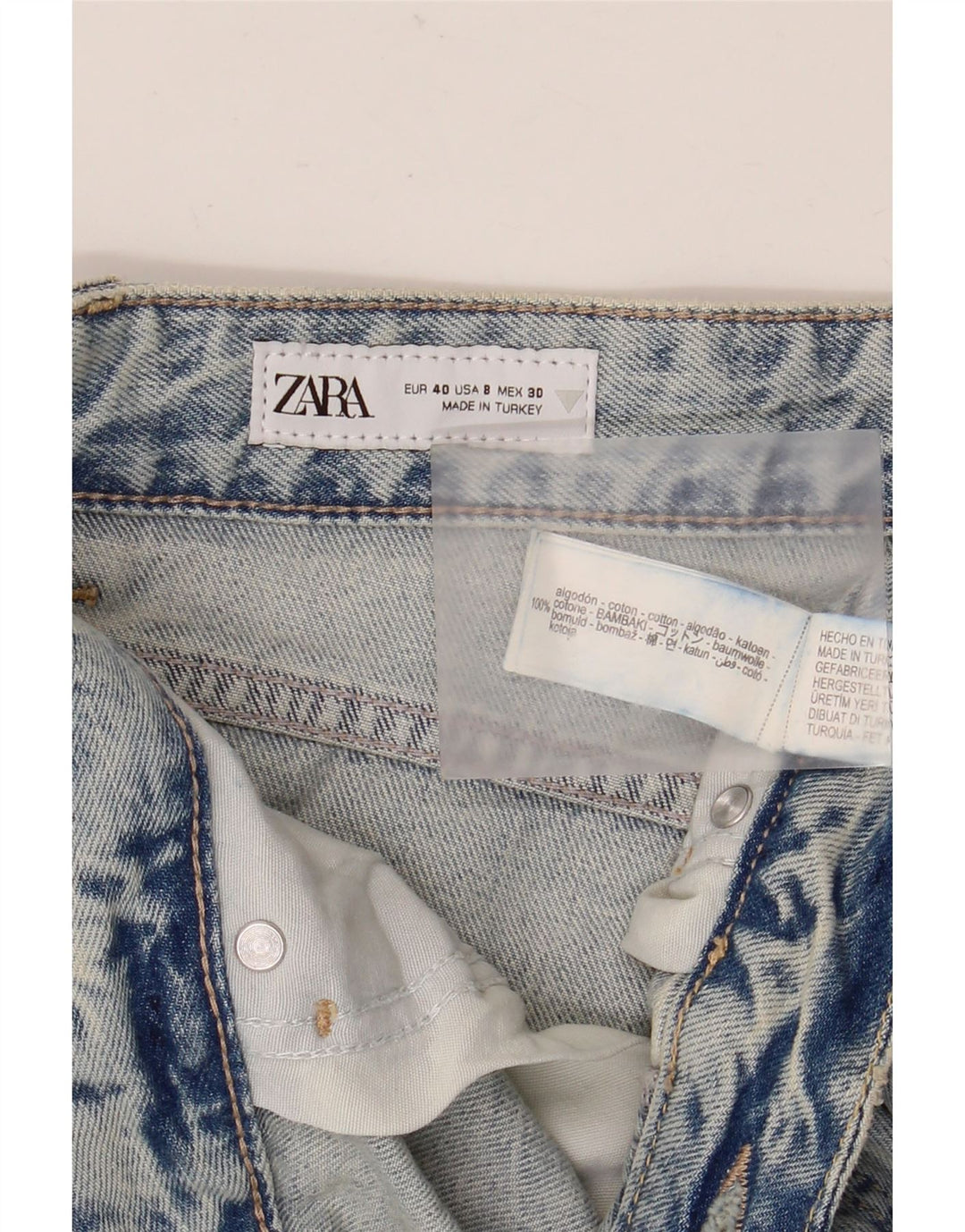 ZARA Vaqueros Rectos Mujer EU 40 Medium W30 L28 Azul Algodón