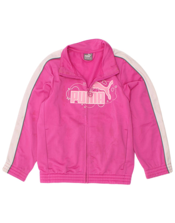 Puma - Chaqueta de chándal con gráfico para niña, 3-4 años, color rosa