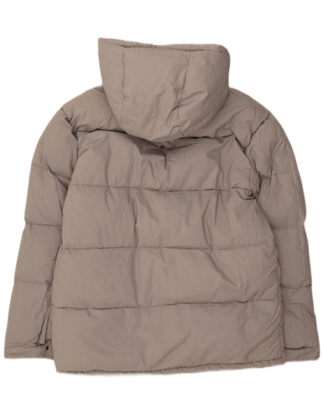 Vintage hombres con capucha reversible chaqueta acolchada Reino Unido 38 algodón gris medio