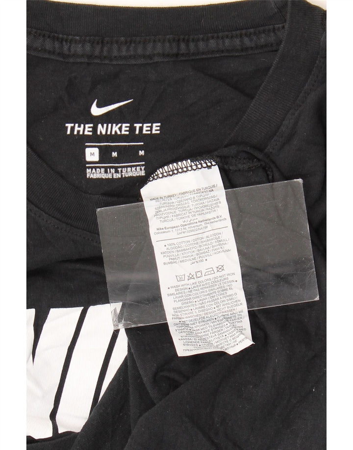 NIKE Camiseta gráfica para hombre Top mediano de algodón negro