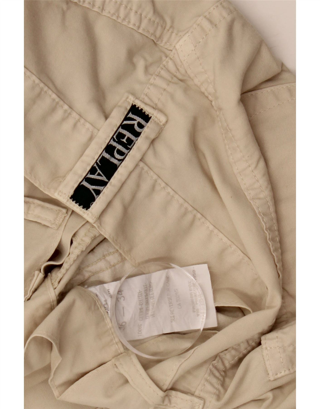 REPLAY Pantalón casual recto para hombre W36 L34 Algodón beige