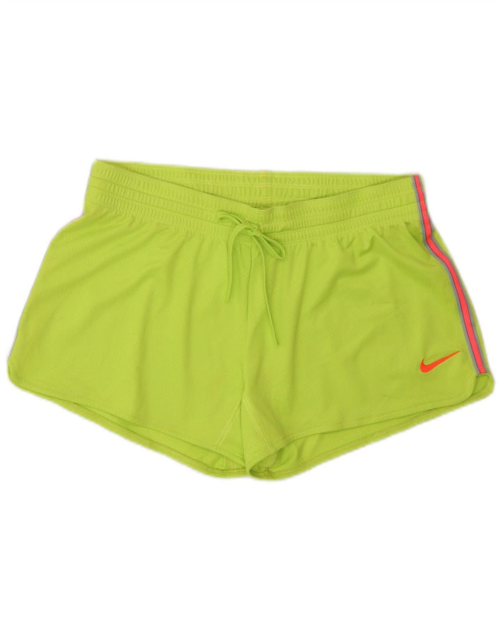Nike - Pantalones cortos deportivos Dri Fit para mujer, talla 40, poliéster verde medio