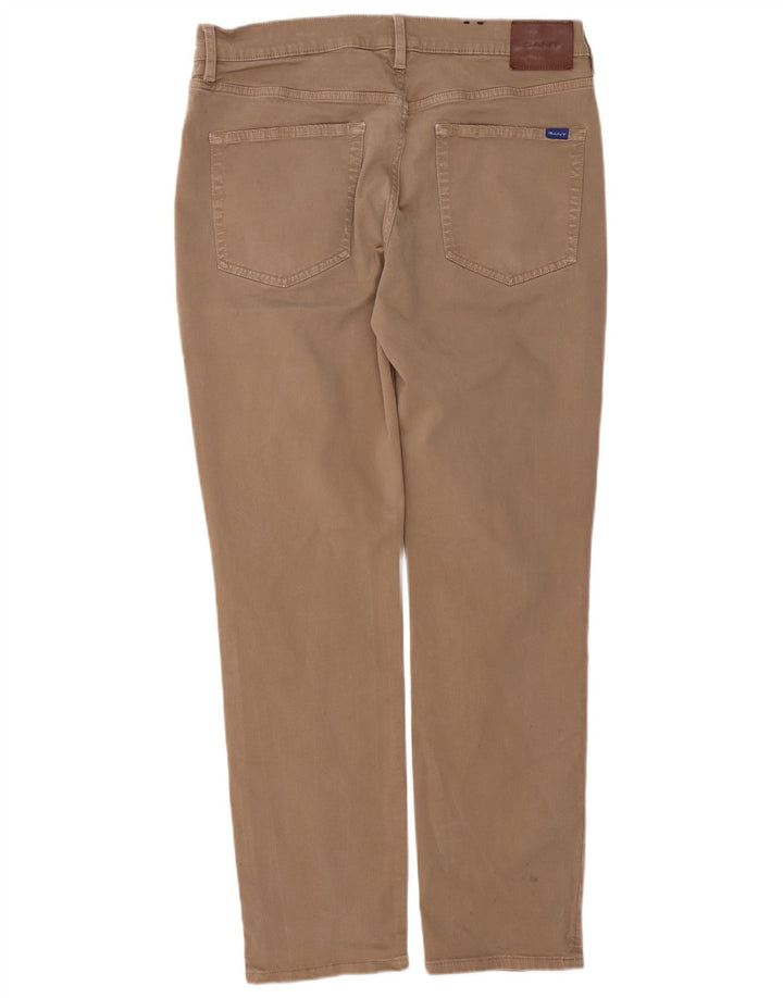 GANT Pantalones informales ajustados para hombre W36 L32 Algodón beige