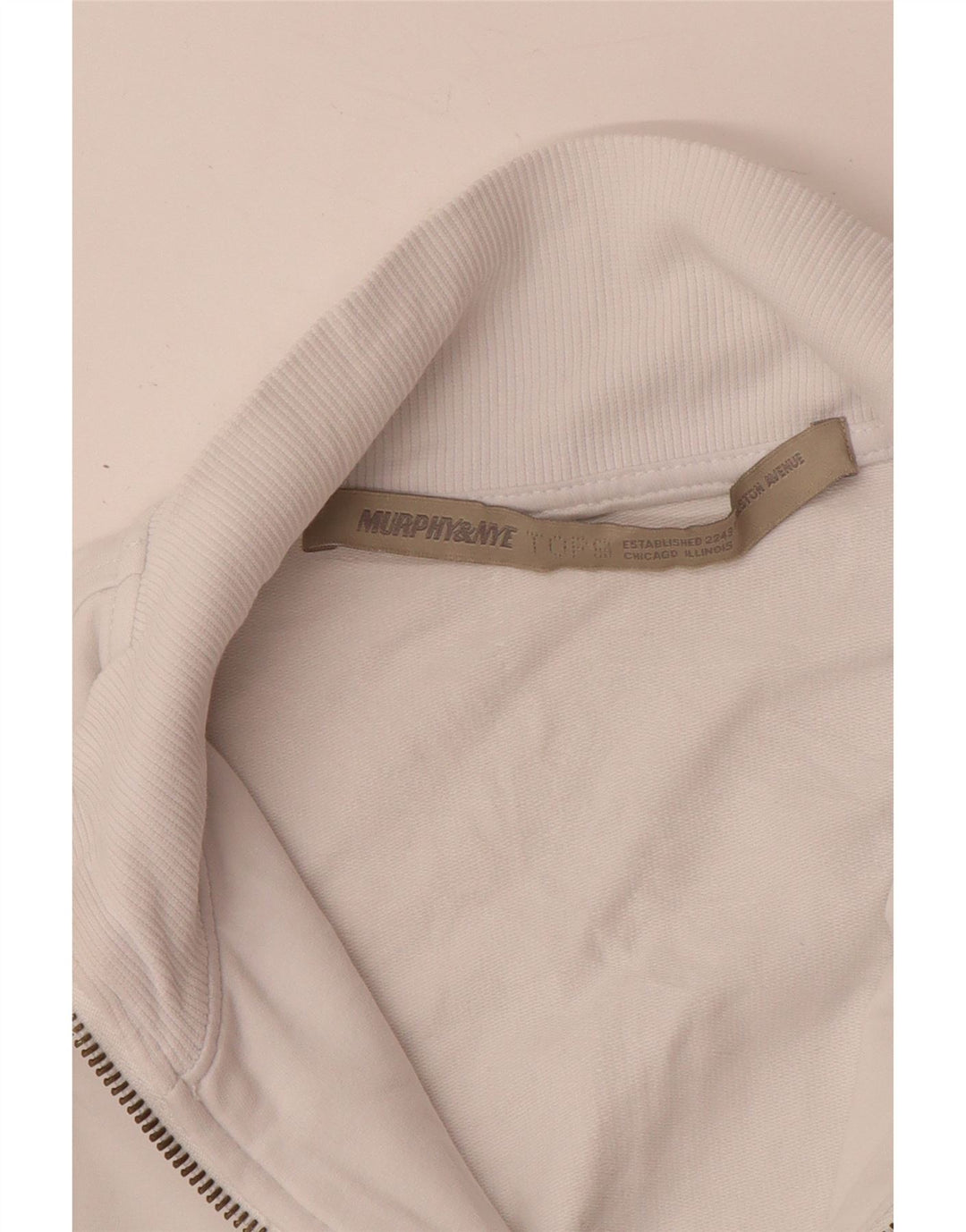 MURPHY & NYE Chaqueta superior de chándal con gráfico para mujer UK 10 Small White