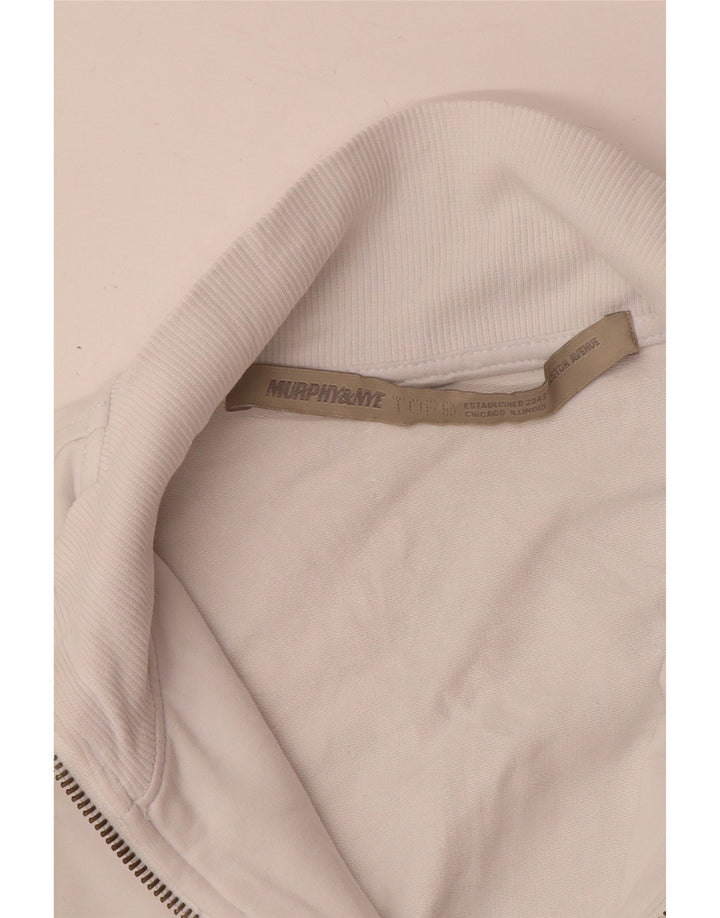 MURPHY & NYE Chaqueta superior de chándal con gráfico para mujer UK 10 Small White