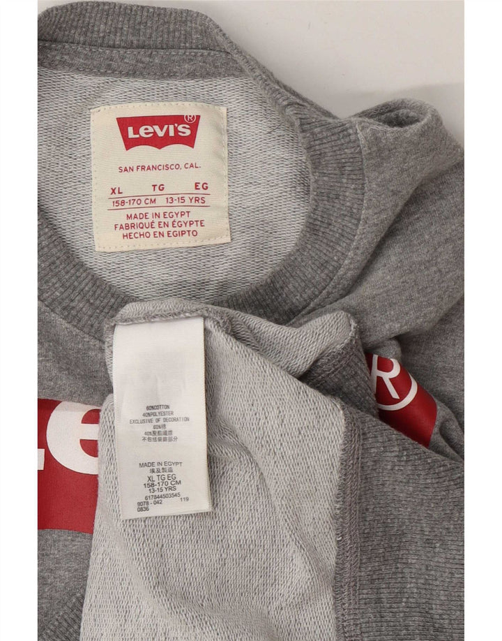Levi's Sudadera estampada para niños 13-14 años XL Algodón gris