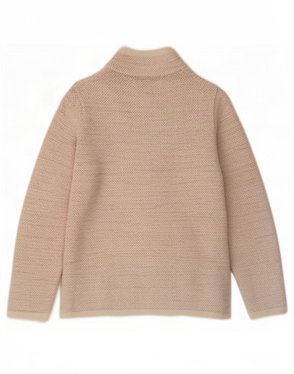 Weird Fish Mujer Chándal Top Chaqueta UK 10 Small Beige Algodón