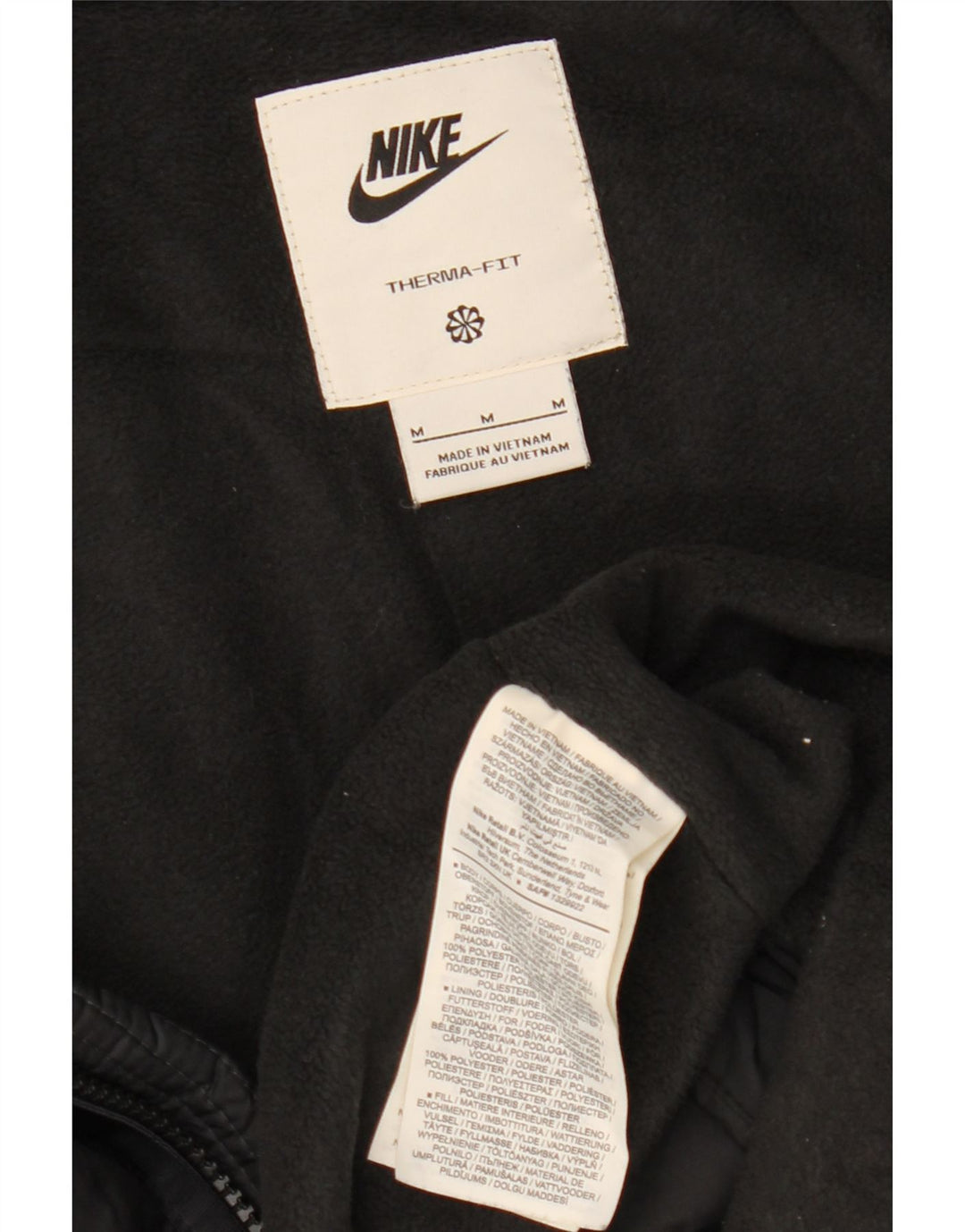 NIKE Chaqueta cortavientos con capucha Therma-Fit para hombre UK 38 Medium Black