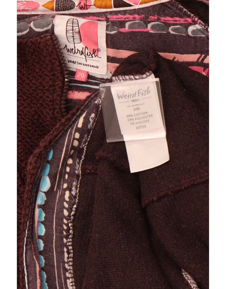 WEIRD FISH Chaqueta superior de chándal para mujer UK 20 2XL Algodón marrón