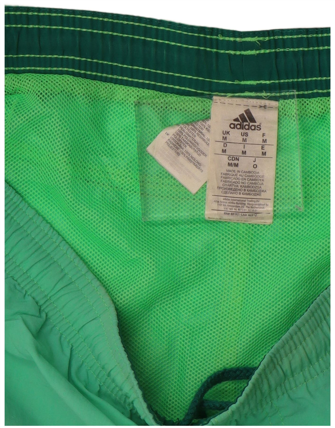ADIDAS Mens Swimming Shorts Medium  Green Polyester