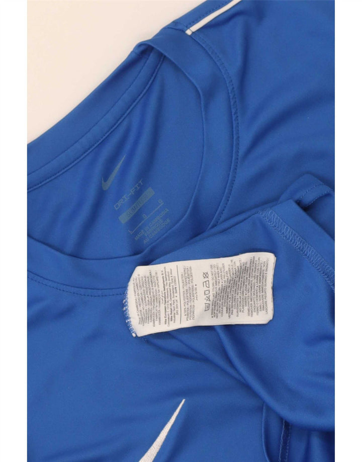 Camiseta Nike Dri Fit Slim Fit para hombre, talla grande, poliéster azul